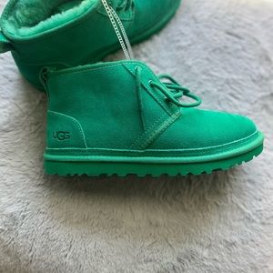 Uggs emerald green plush booties size 8 NEW